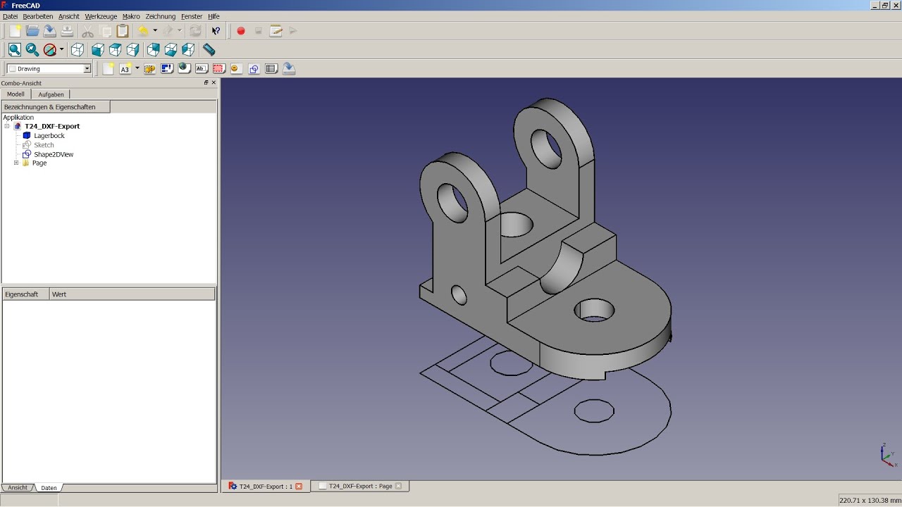 FreeCAD Tutorial 26 DXF Export YouTube