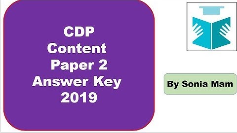 CTET 2019 Answer key Paper 2 - Part 1 - CDP