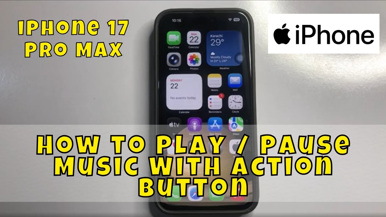How to Play / Pause Music With Action Button on iPhone 17 Pro Max - YouTube