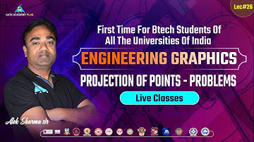 #26 Projection of Points - Problems | Engineering Graphics for all Branches | Alok Sharma Sir