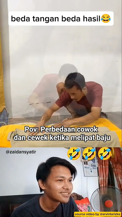 perbedaan cowok dan cewek ketika melipat baju😂#shortvideo #videolucu #lucungakak #storylucu #fyp