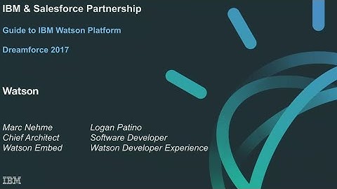 101 Guide to IBM Watson and Salesforce