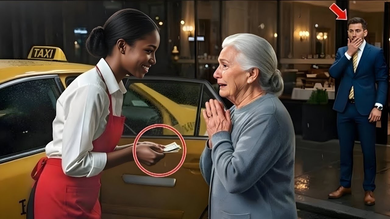 Poor black Waitress assist old lady not knowing her Millionaire son is watching,
