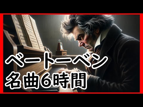 【クラシックメドレー】ベートーベン6時間！　勉強・仕事・睡眠・瞑想などの作業用にどうぞ！【運命・第九など】