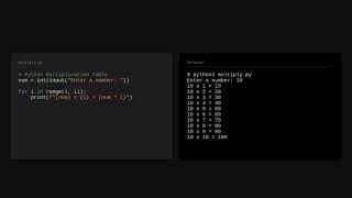 TECH110: Module 2 Activity - Python Multiplication Table Walkthrough