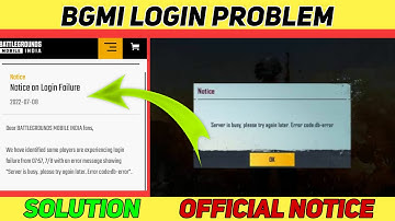 Bgmi login problem db error || How to fix ? || BGMI official notice for login problem today