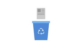 delete trash bin with recycle sign animated motion design