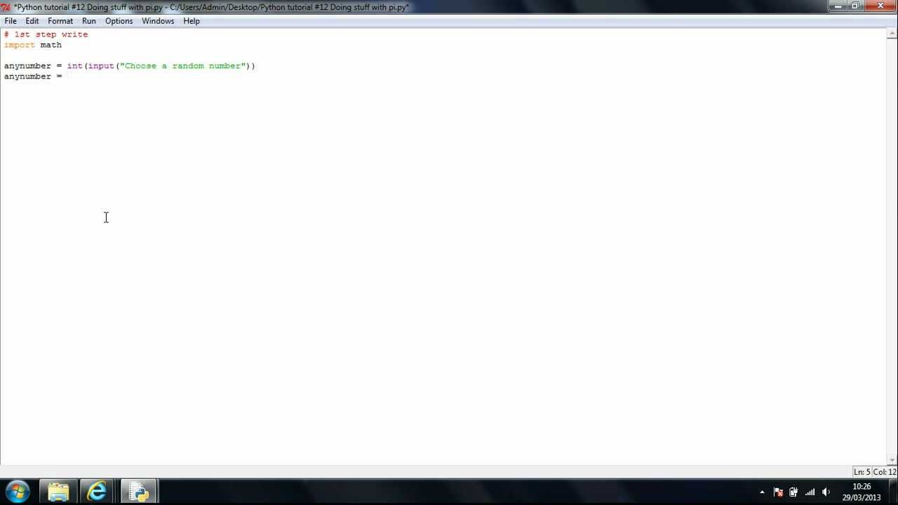 tutorial systems Python tutorial #12 doing functions with pi