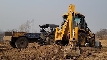 Jcb 3dx Eco Xpert Machine Loading MudIn Mahindra and Swaraj Tractor | Jcb andTractor Cartoon part 4