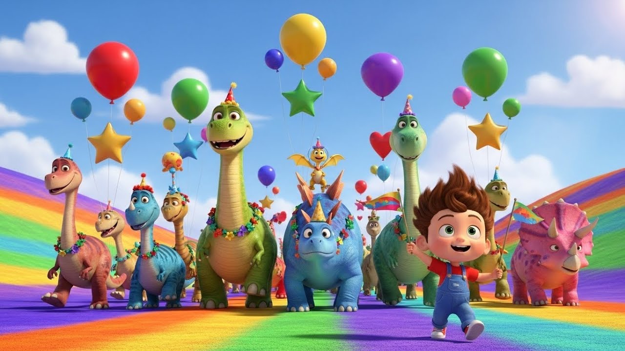 Dinosaur Parade March | Fun Dinosaur Kids Song | Preschool Sing Along