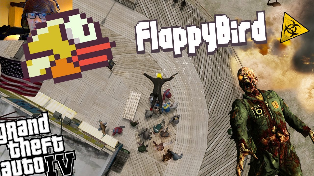 GTA 4 Flappy Bird Mod + Zombie Apocalypse Mod - Can Flappy Bird Save Liberty City