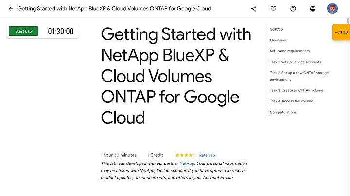 Getting Started with NetApp BlueXP & Cloud Volumes ONTAP for Google Cloud GSP770
