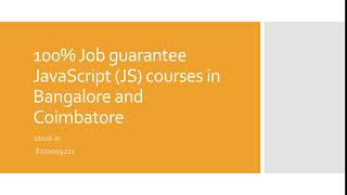 100% Job gurantee Javascript JS courses in Bangalore and Coimbatore-etcoe.in