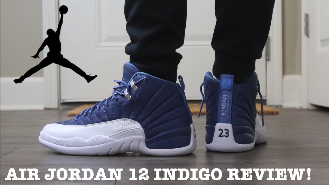 air jordan 12 indigo on feet