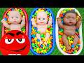 5 Minutes Satisfying Video |Mixing Funny Candy ASMR & Make Up in 3 Bathtubs with Magic M&M's Slime