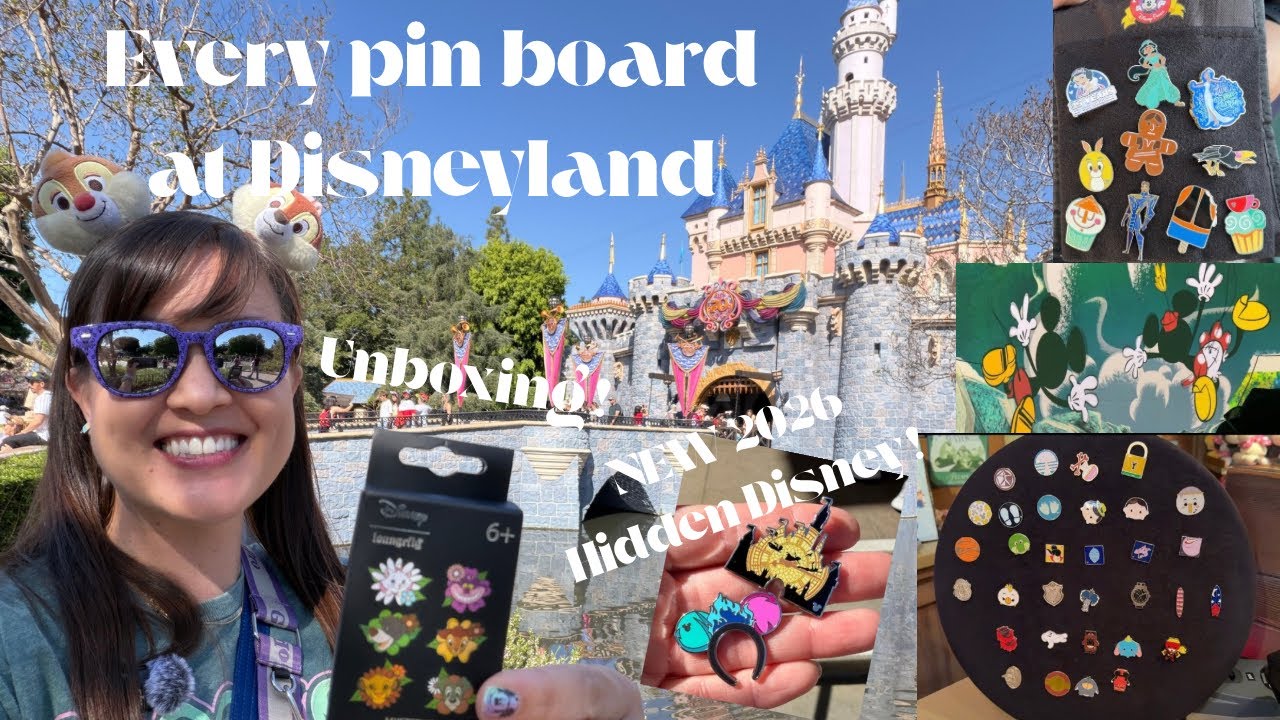 Every Pin Board at Disneyland! | New 2026 Hidden Disney pins | amazing ...
