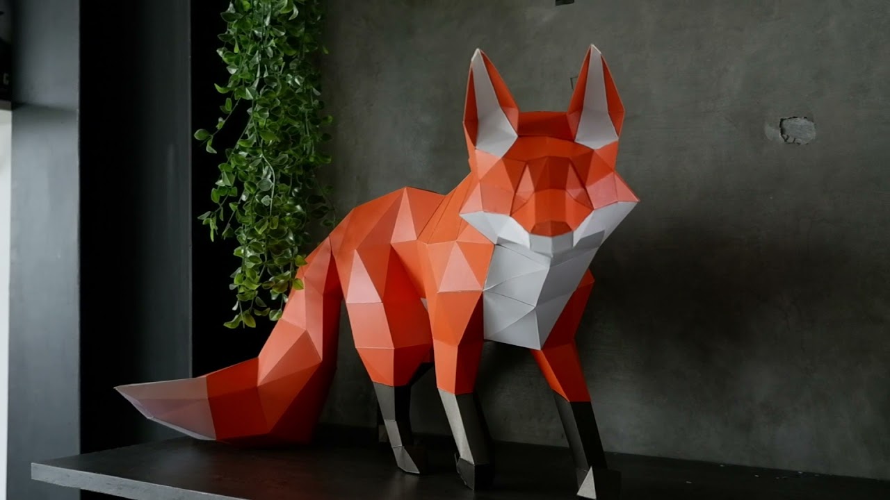 Walking Fox Model | Papercraft Fox Art - PAPERCRAFT WORLD walking-fox-model-papercraft-fox-art-papercraft-world