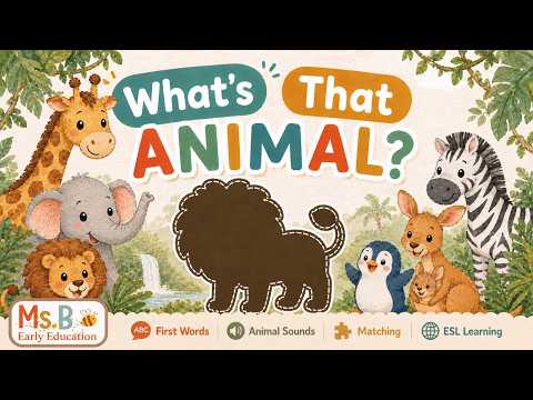 What's That Animal? 🦁🦓 Learn Zoo Animals Names & Sounds for Toddlers (First Words, ESL)
