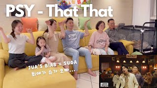 [ENG] PSY - 'That That' (prod. & feat. SUGA of BTS) Reaction / 싸이 슈가 댓댓 리액션 / Korean Family Reaction