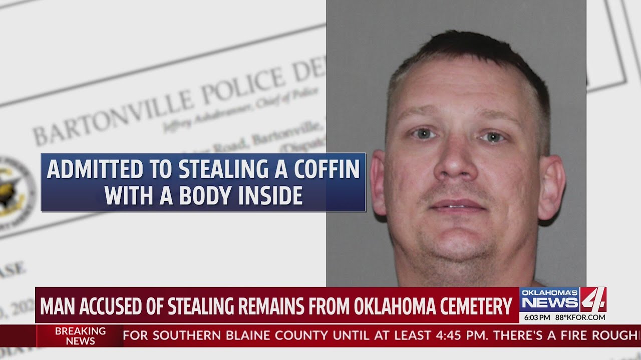 Man accused of stealing remains from Oklahoma cemetery - YouTube