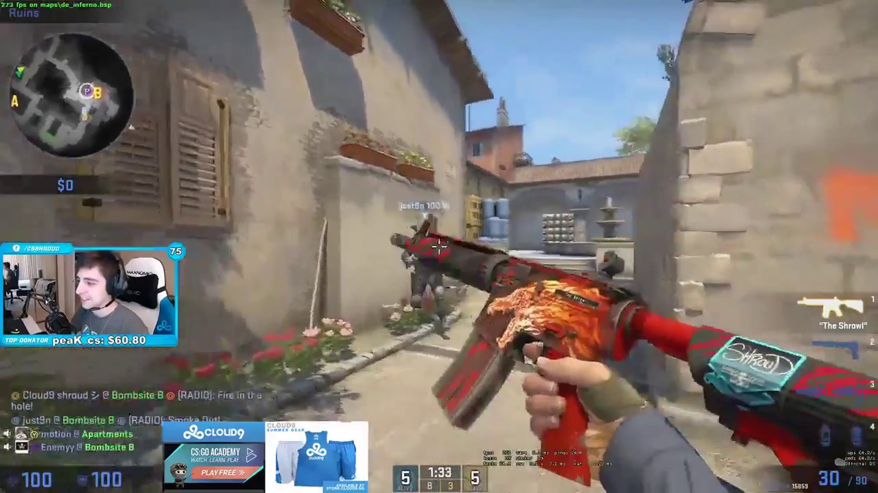 CS:GO - Shroud plays MM on Inferno RANK UP GLOBAL ELITE - YouTube