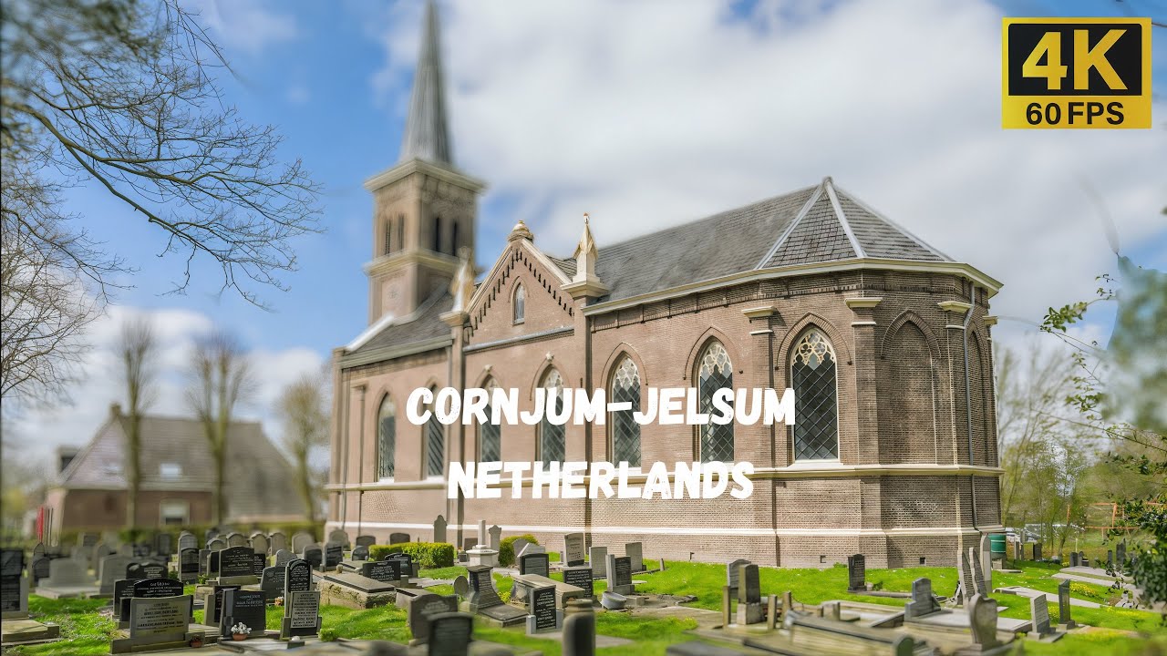 Cornjum TO Jelsum, Netherlands 4K/60FPS WALKING TOUR