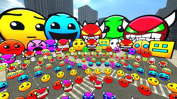 Lobotomy Nextbots | Geometry Dash Difficulty Faces, Angry Munci Family Nextbots on the hotel in Gmod