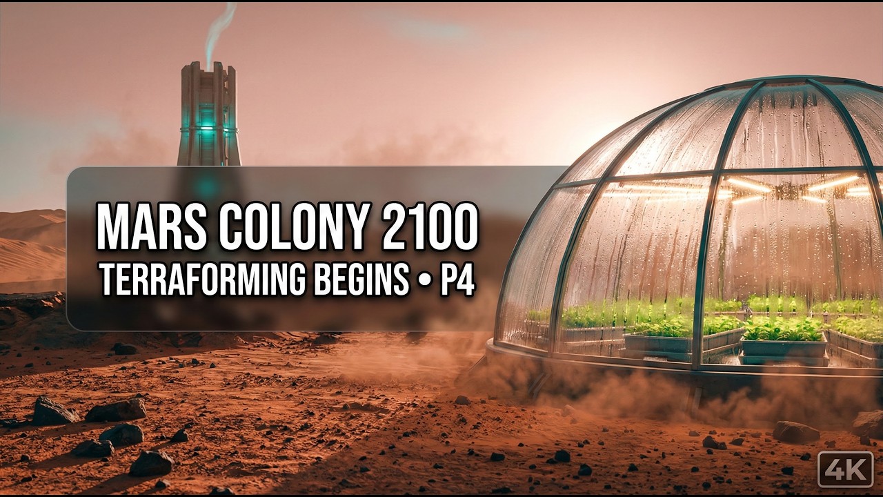 Terraforming Begins on Mars (4K) — Mars Colony 2100 • P4 | No Talking Ambience