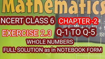 NCERT class 6 maths chapter 2 whole numbers exercise 2.3