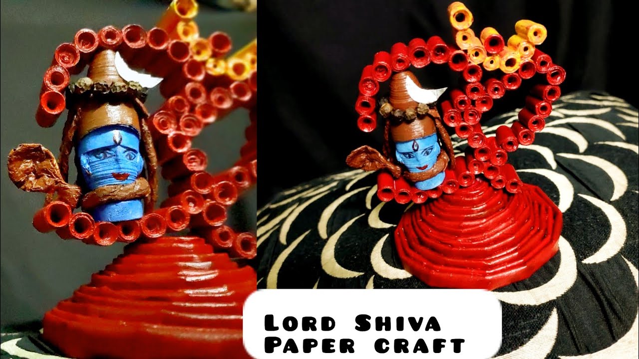 Paper quilling Lord Shiva //Making of Lord Shiva //DIY idol Shiva - YouTube