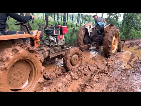 Video Xe máy cày DAVID 995 kéo xe công nông dính lầy... - youtube