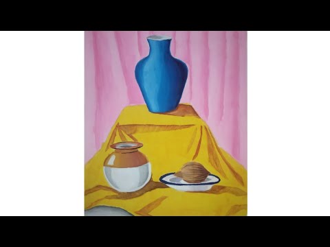 #Stilllife Object drawing | Colouring object drawing in poster colours for elementary