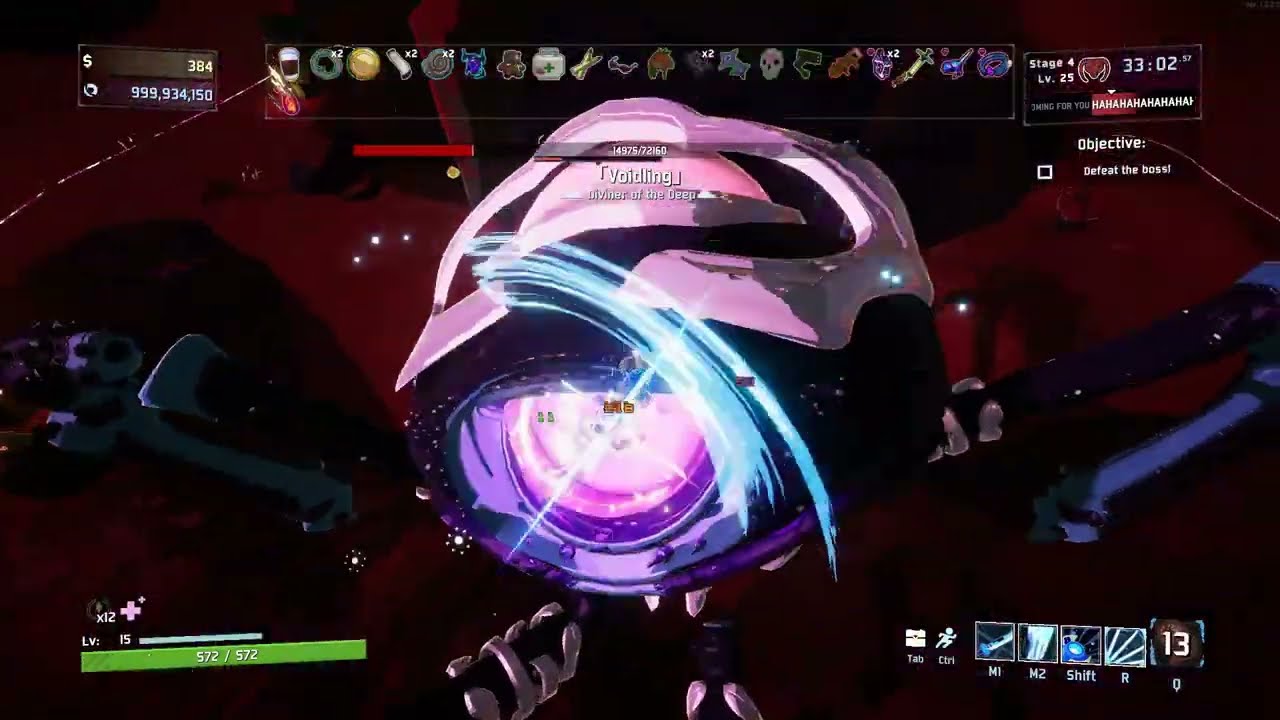 ROR2: Mercenary vs Voidling Boss Fight Monsoon-No Commentary