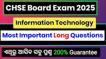 Information Technology important long questions class 12 | chse it selection questions 2025