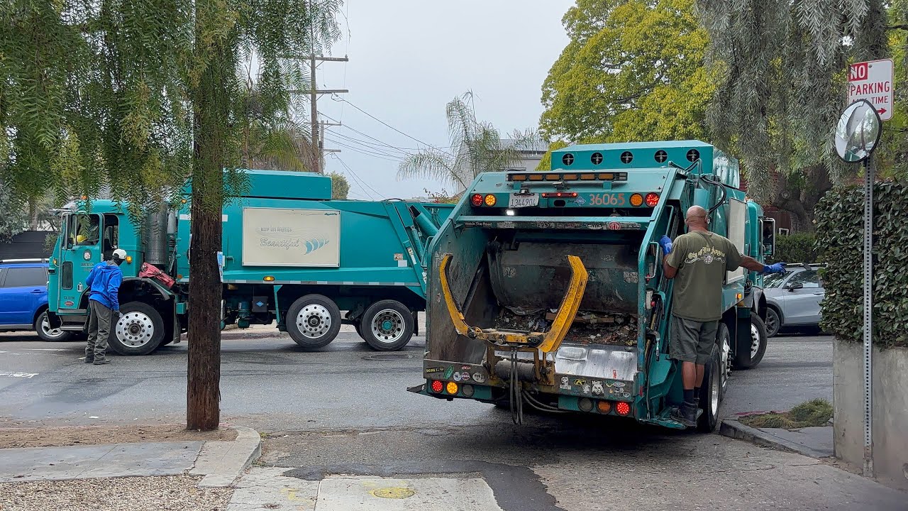 Garbage Trucks collecting tight alleys