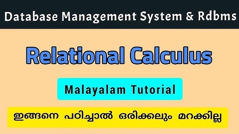 Dbms|Relational calculus|malayalam|calicut_university|bca/bsc_cs fourth semester