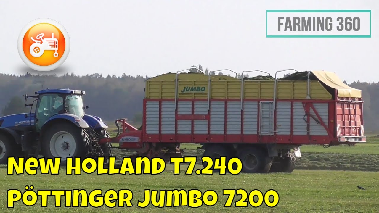 New Holland T7.240 & Pöttinger Jumbo 7200 forage wagon