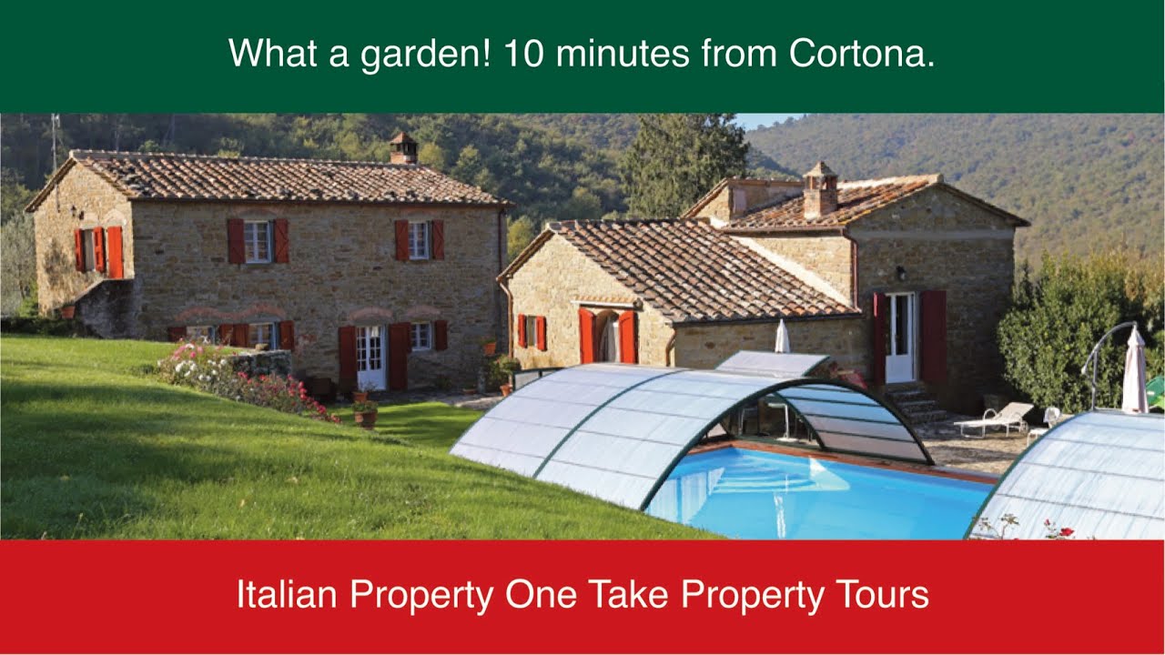 Cortona, Tuscany. What a garden! One Take Italian Property Tours with