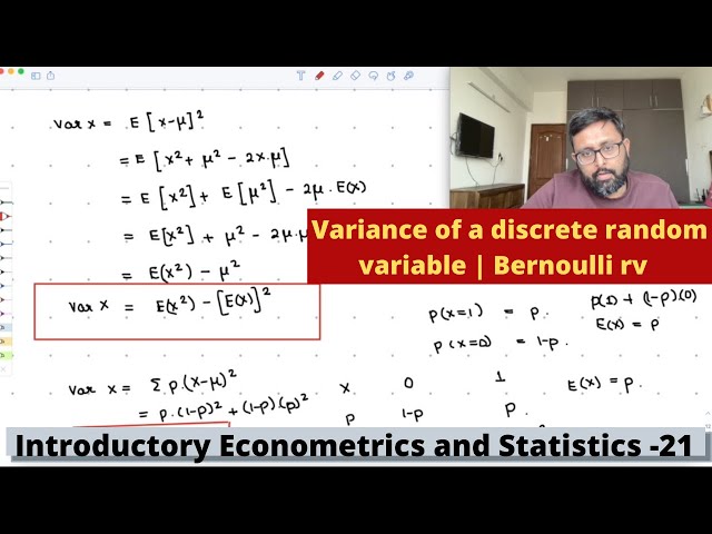 Econometrics and Statistics | Variance of a discrete random variable | Bernoulli rv | 21 |