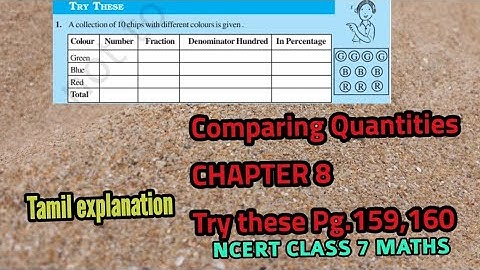 Try these pg. 159, 160 ncert class 7 maths | Chapter 8 | Comparing quantities | Tamil explanation