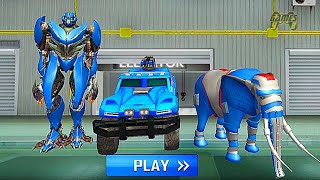 Elephant Car Robot Transform: Robot Truck Airplane Transportation Game #3 - Android Gameplay
