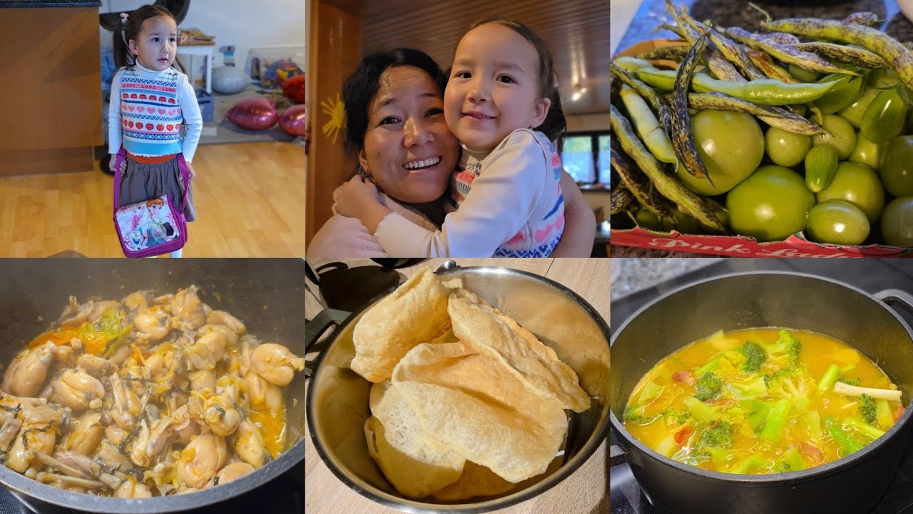 Esther packed her bag to go to India|Cooking Frog curry in Naga Style and Puri Matar Curry.