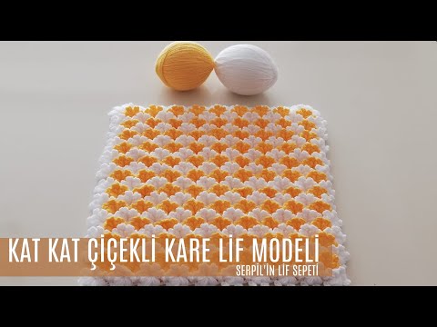 Serpilin Lif Sepeti - Kat Kat Çiçekli Kare Lif (Tasarım- En iyisi en kolayi)