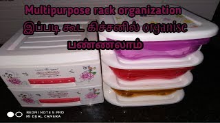 Multipurpose rack organization idea/How i organise my Multipurpose rack in kitchen