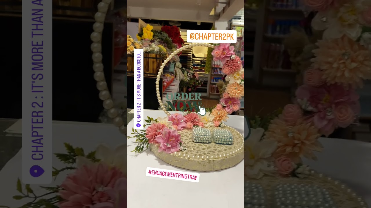 Elegant Engagement Ring Tray with Flowers & Traditional Wedding Decor | Pakistani Wedding