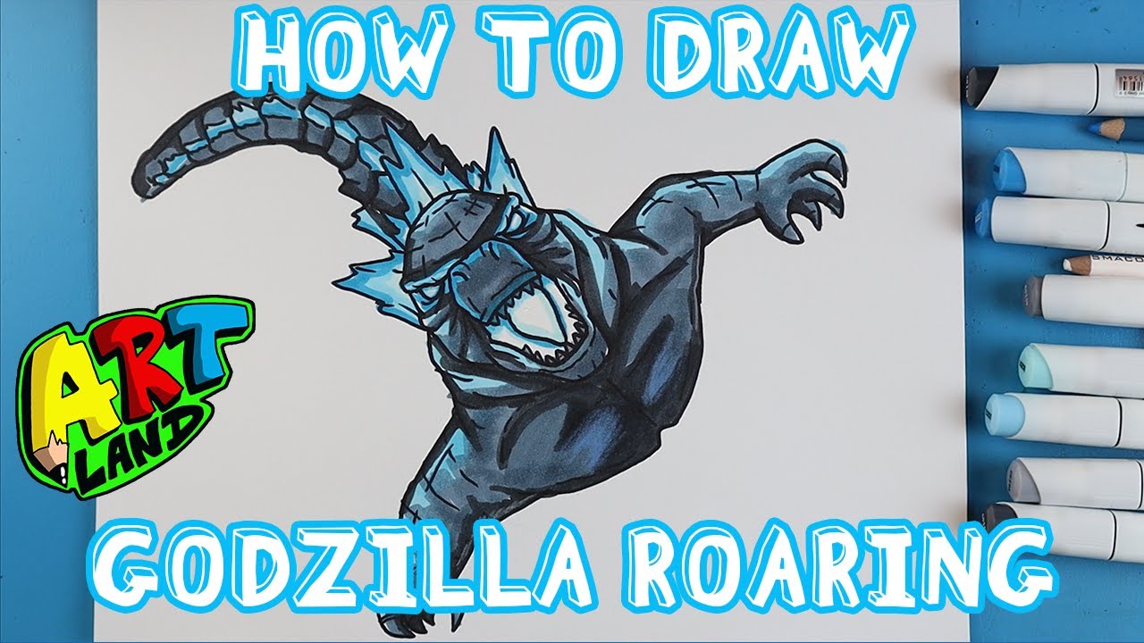 How to Draw GODZILLA ROARING!! - YouTube