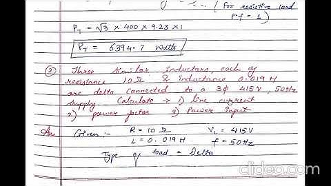 Unit 3 Polyphase AC Circuits Numericals