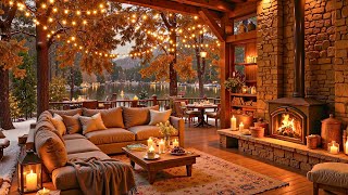 Neige qui tombe doucement en novembre ❄️ Musique jazz relaxante pour dormir 🔥 Cheminée d'hiver