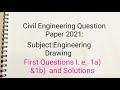 Engineering drawing exam 2021 question papercivil engg first question  solution