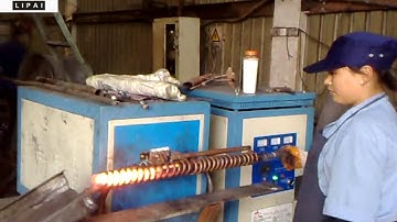 induction forging running video several bar heating in process